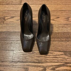 Sergio Rossi Brown Heels Square Toe